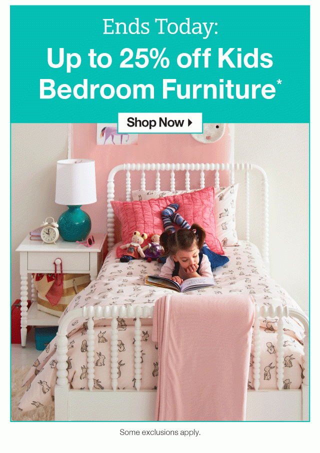 Ends Today: Up to 25% off Kids Bedroom Furniture