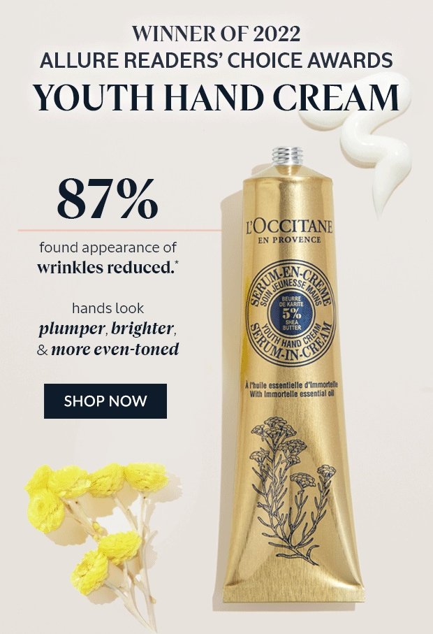 2022 READERS' CHOICE AWARDS WINNER: YOUTH HAND CREAM*. SHOP NOW