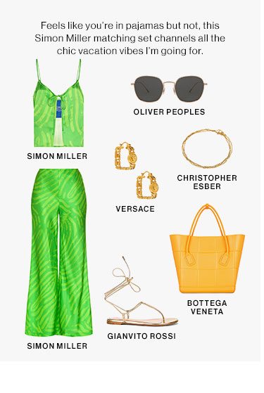 Feels like you’re in pajamas but not, this Simon Miller matching set channels all the chic vacation vibes I’m going for.