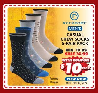 Rockport Men's Crew Sock - 5-Pack