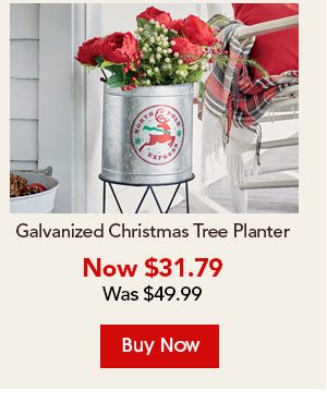 Galvanized Christmas Tree Planter Now $31.79 Was $49.99 Buy Now