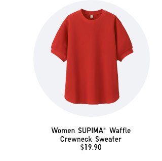 Women SUPIMA Waffle Crewneck Sweater - SHOP NOW