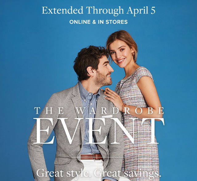 THE WARDROBE EVENT | EXTENDED THROUGH APRIL 5