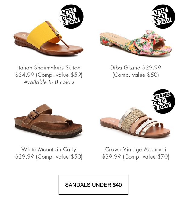 SANDALS UNDER $40