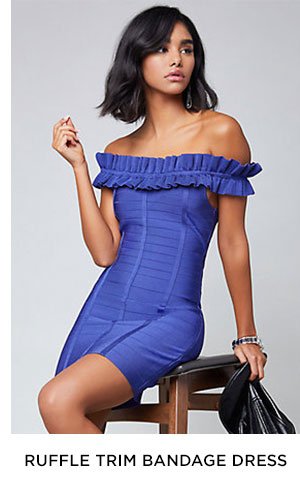 Ruffle Trim Bandage Dress: