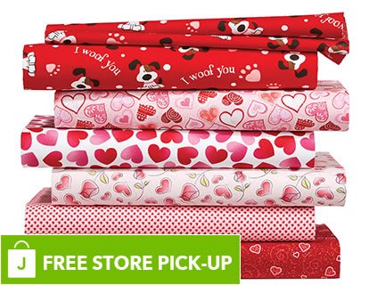 Valentine, Easter and St. Patrick's Day Fabrics. FREE store pick-up.