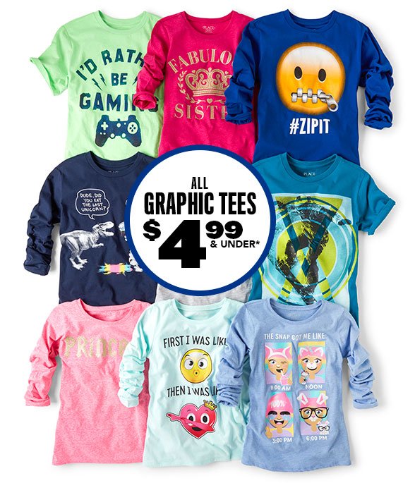 All Graphic Tees $4.99 & Under