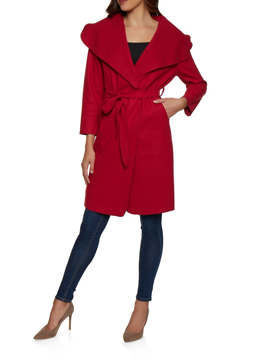 Tie Waist Wrap Coat