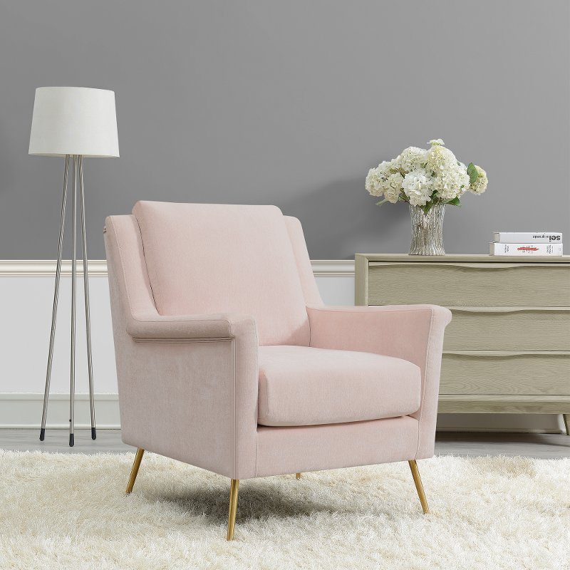 Cambridge Mid Century Modern Blush Pink Accent Chair