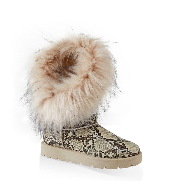 Asymmetrical Faux Fur Lined Boots