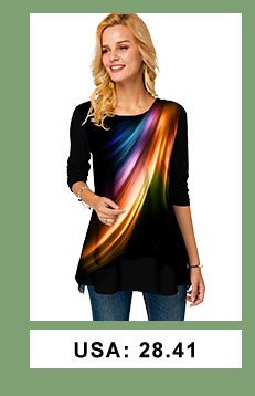 Long Sleeve Printed Round Neck T Shirt 