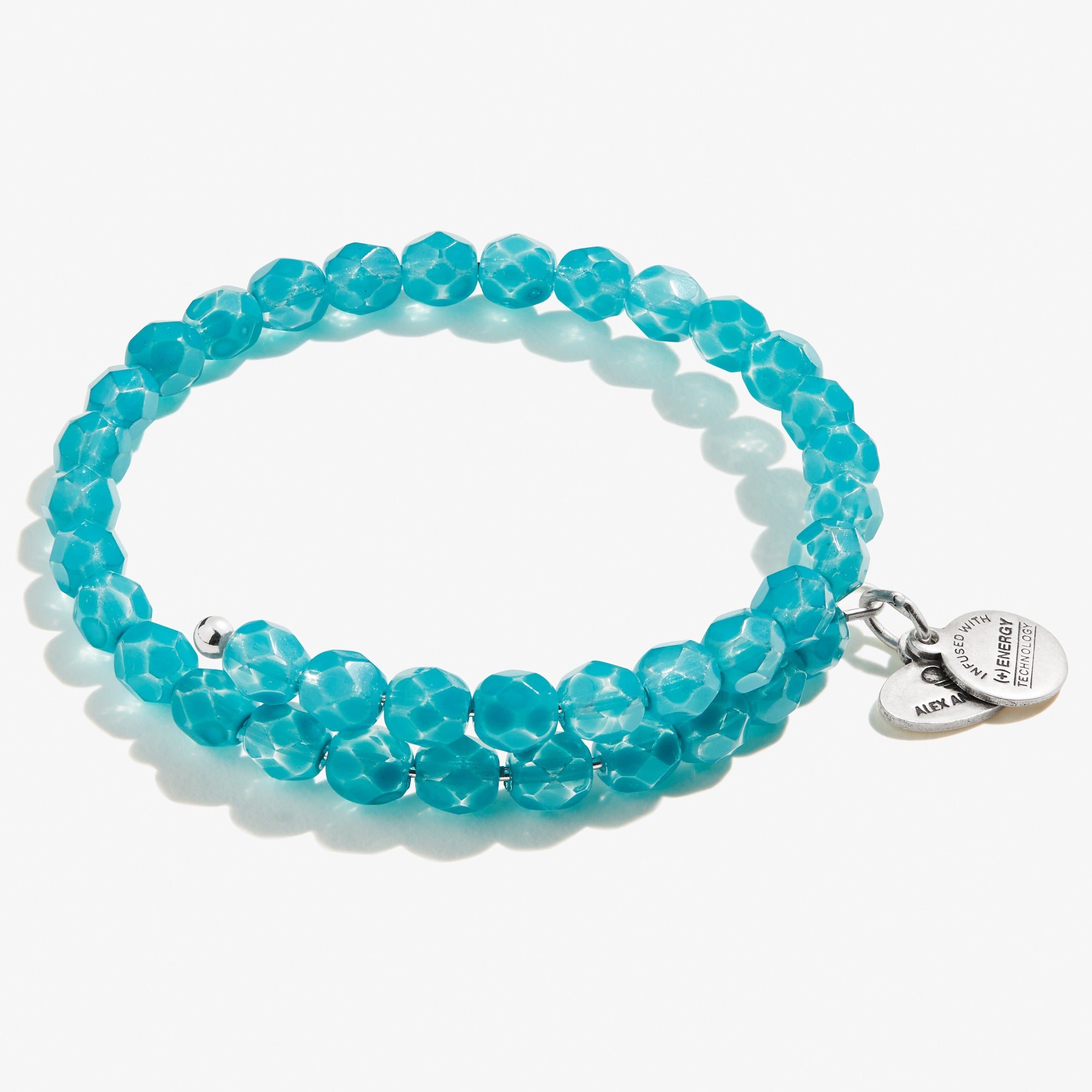 Transparent Beaded Wrap Bracelet, Turquoise