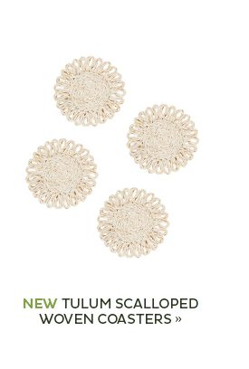 Tulum Scalloped Woven Coasters