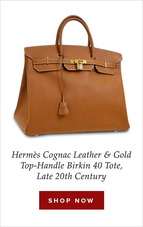 Hermès Cognac Leather and Gold Top-Handle Birkin 40 Tote, Late 20th Century