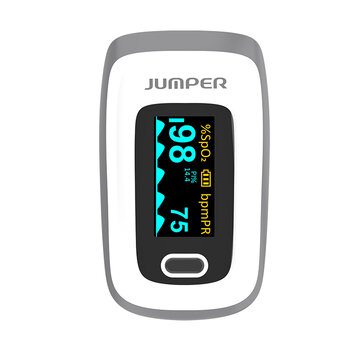JUMPER JPD-500E Finger Clip Pulse Oximeter Multiple Display Modes Plethysmograph Fingertip Pulse Oximeter Brightness Adjustment Pulse Oximeter