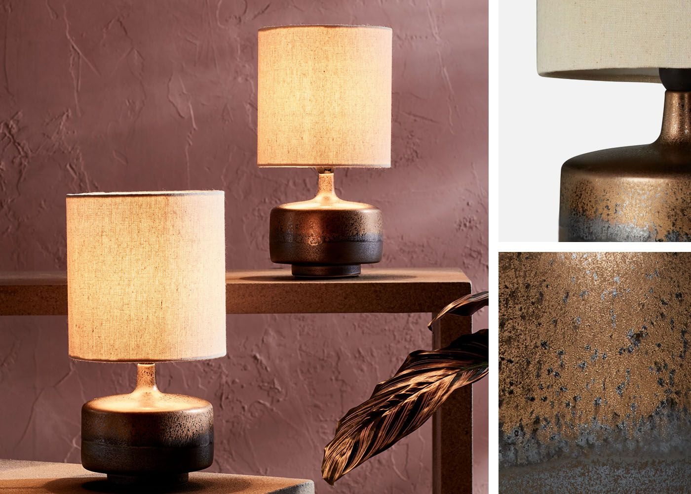 Delaney Metallic Glaze Ceramic Table Lamp