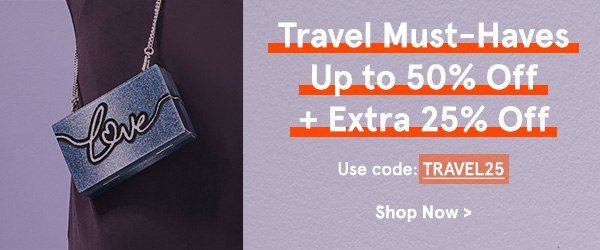 Travel Must Haves Up to 50% Off + Extra 25% Off with code TRAVEL25