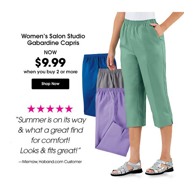 Women's Salon Studio Gabardine Capris now $9.99 when you buy 2 or more!