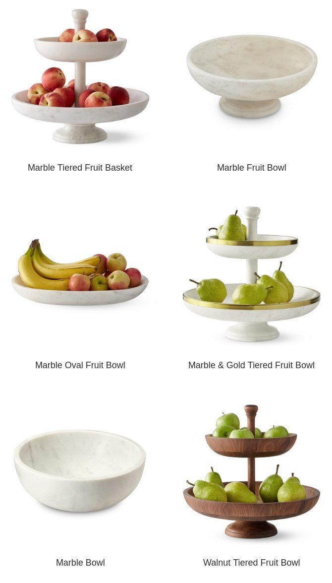 Marble Tiered Fruit Basket, Fruit Holder