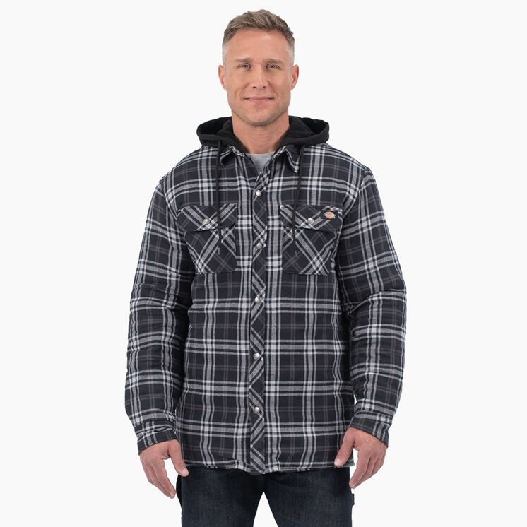 Relaxed Fit Icon Hooded Quilted Flannel Shirt Jacket