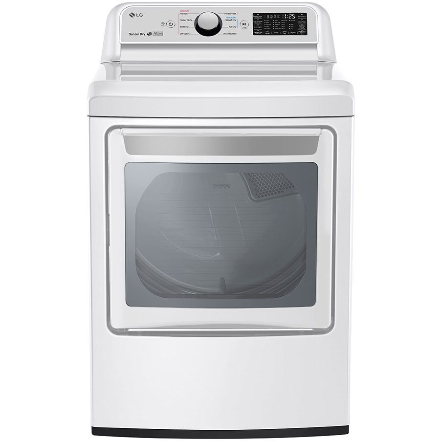 LG Rear Control Electric Dryer with Sensor Dry - 7.3 cu.ft. White