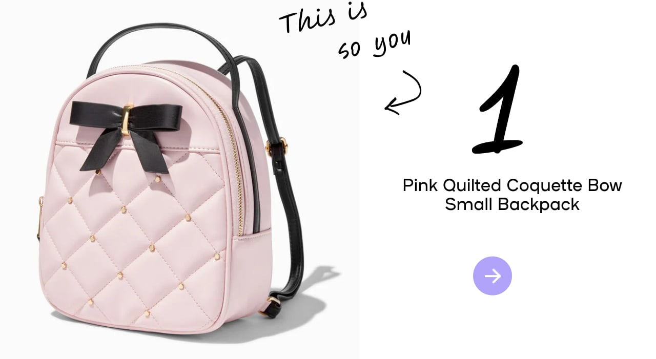 Pink Quilted Coquette Bow Small Backpack