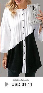 Color Block Pintuck Button Up Blouse