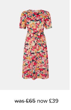 VERNA FLORAL MIDI DRESS IN LINEN AND ORGANIC COTTON