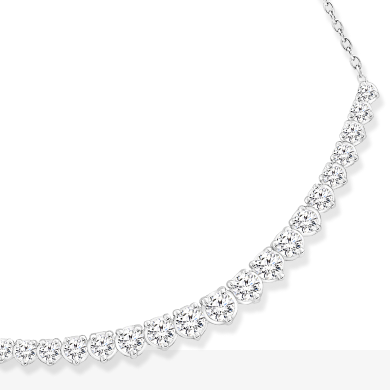 Round-Cut Lab-Created Diamond Smile Necklace 1-1/2 ct tw 14K White Gold 18''