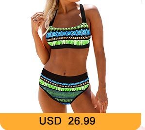 Tie Back Printed High Waist Bikini Set 