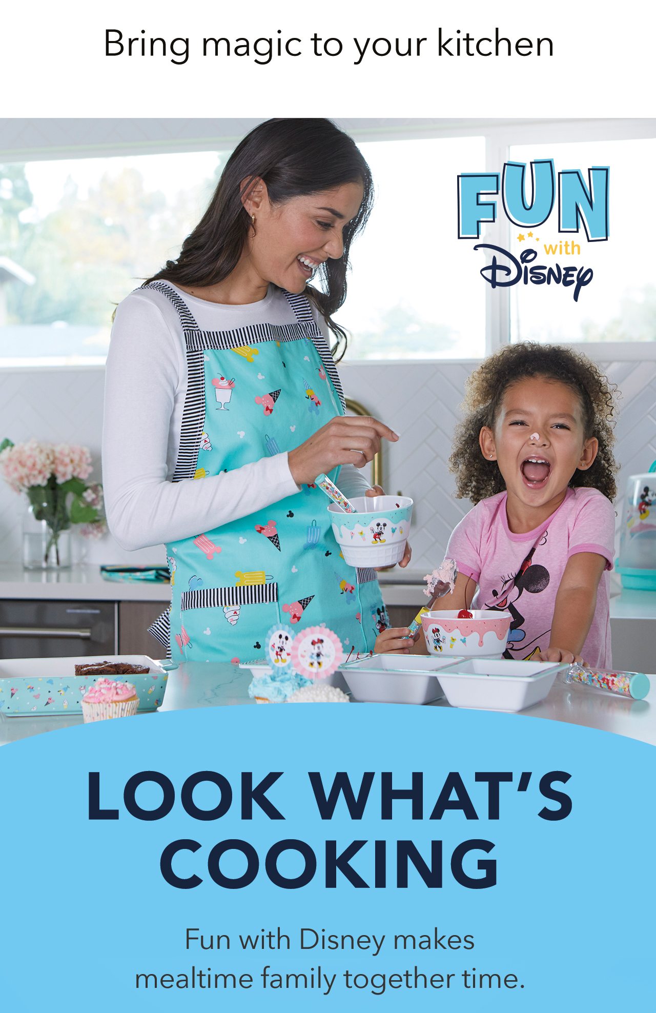 Bring magic to your kitchen. Look Whats Cooking. Fun with Disney makes mealtime family together time. | SHOP NOW
