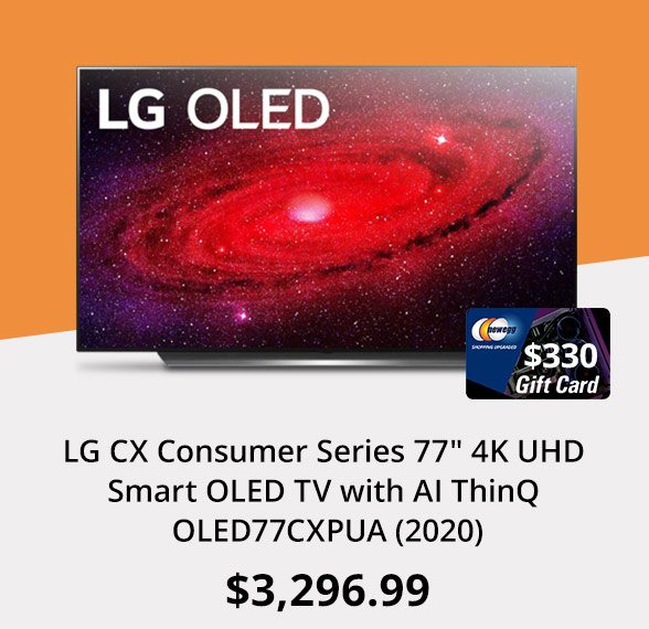 LG CX Consumer Series 77" 4K UHD Smart OLED TV with AI ThinQ OLED77CXPUA (2020)