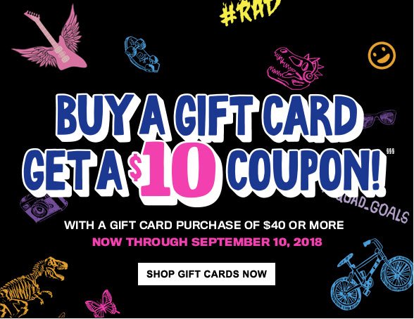 Buy a Gift Card Get a $10 Coupon!