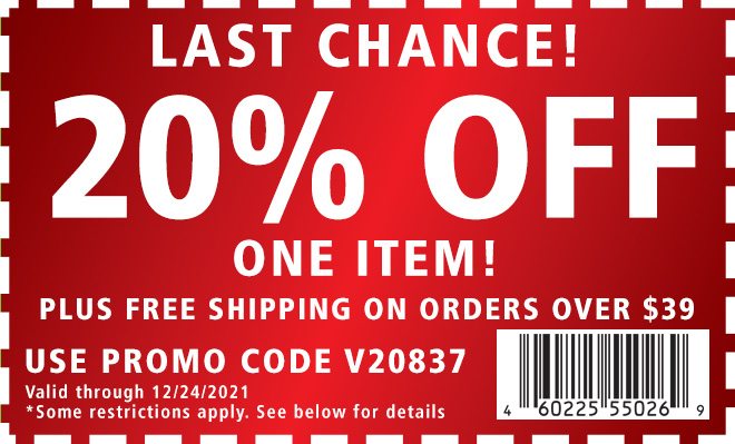 20% Off One Item Coupon December Savings