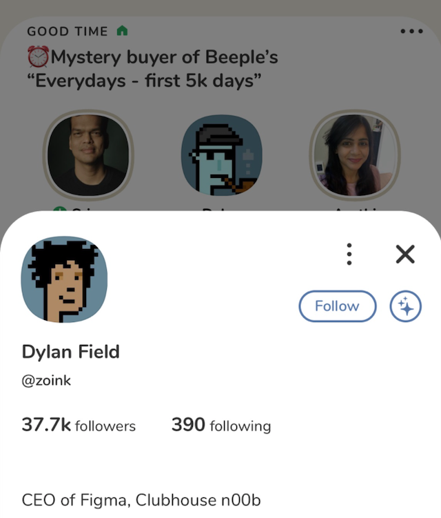 Dylan Field, Figma's CEO, changing his avatar from the CryptoPunk he sold.