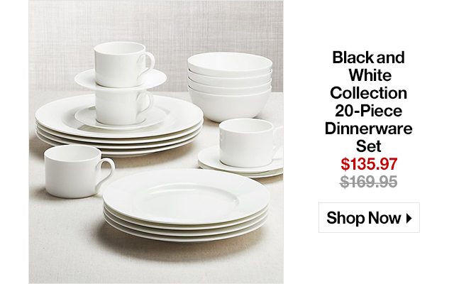 Black and White Collection 20-Piece Dinnerware Set $135.97 $169.95