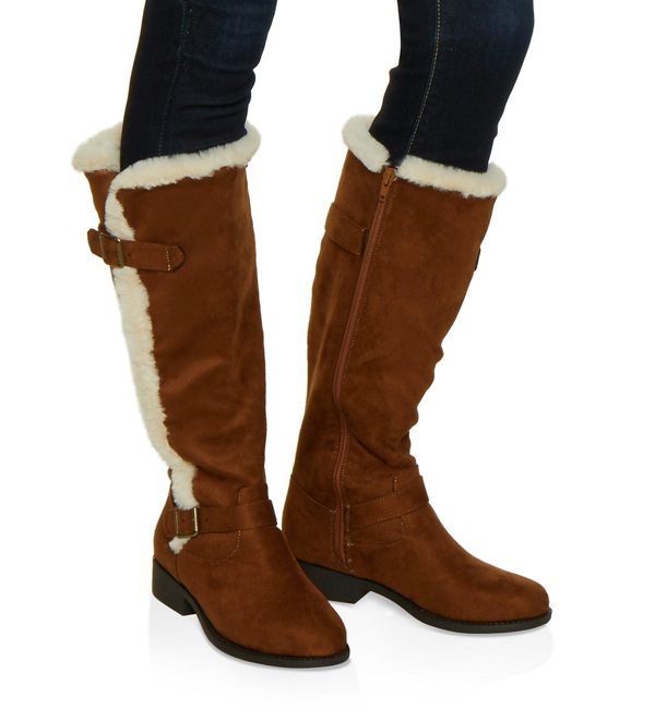 Faux Fur Trim Boots