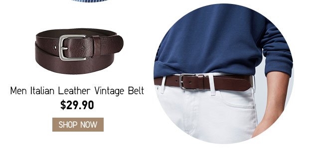 MEN ITALIAN LEATHER VINTAGE BELT - SHOP NOW