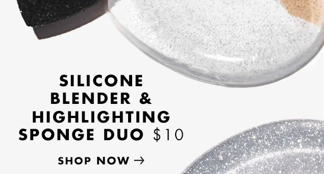 Silicone Blender & Highlighting Sponge Duo. Shop Now