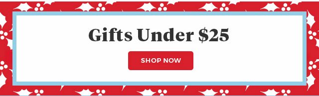 Gifts Under $25 Shop Now.