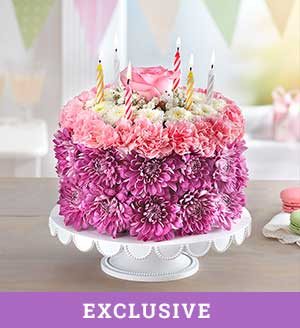 Birthday Wishes Flower Cake(tm) Pastel Same-Day Local Florist Delivery SHOP NOW