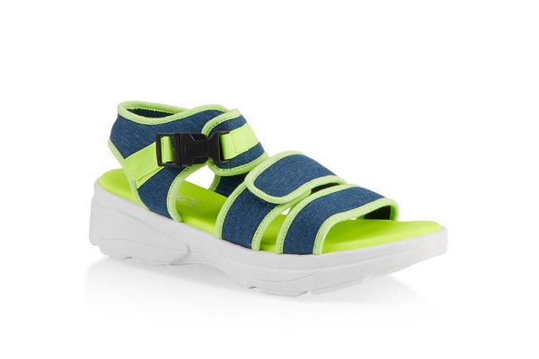 Contrast Trim Sporty Platform Sandals