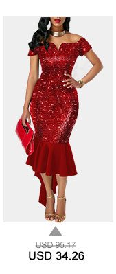 Asymmetric Hem Sequin Embellished Off the Shoulder Dress