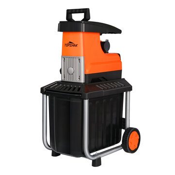 TOPSHAK TS-WS2 Electric Garden Shredder 2800W Wood Shredder 45MM Max Cutting Diameter 60L Plant Branch Shredder with Wheels