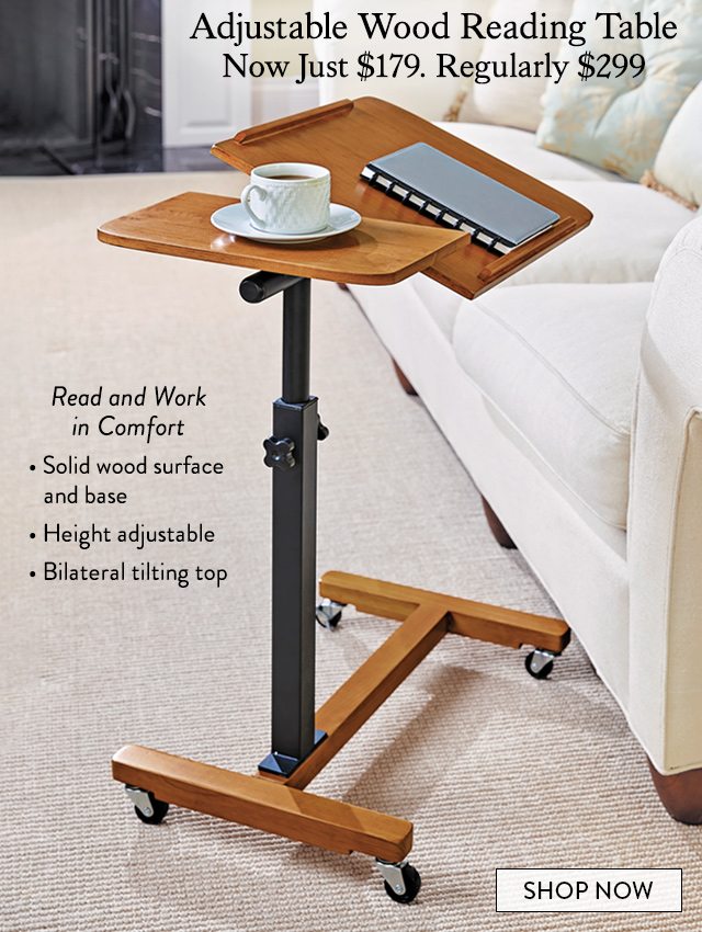 Adjustable Wood Reading Table