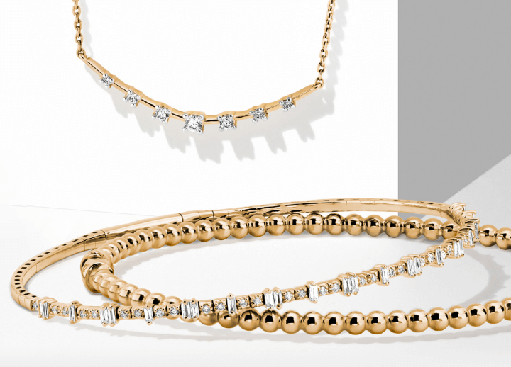 Image showcasing a variety of stunning Gold & Diamond Bracelets & Necklaces.