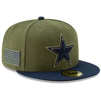 Men's Dallas Cowboys New Era Olive/Navy 2018 Salute to Service Sideline 59FIFTY Fitted Hat