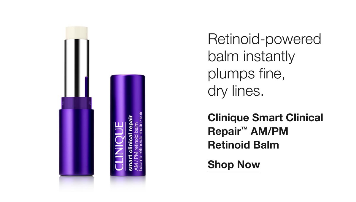 Retinoid-powered balm instantly plumps fine, dry lines. | Clinique Smart Clinical Repair™ AM/PM Retinoid Balm | Shop Now