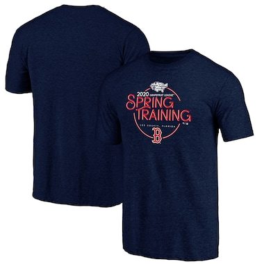 Fanatics Branded Boston Red Sox Heathered Navy 2020 MLB Spring Training Round Trip Tri-Blend T-Shirt