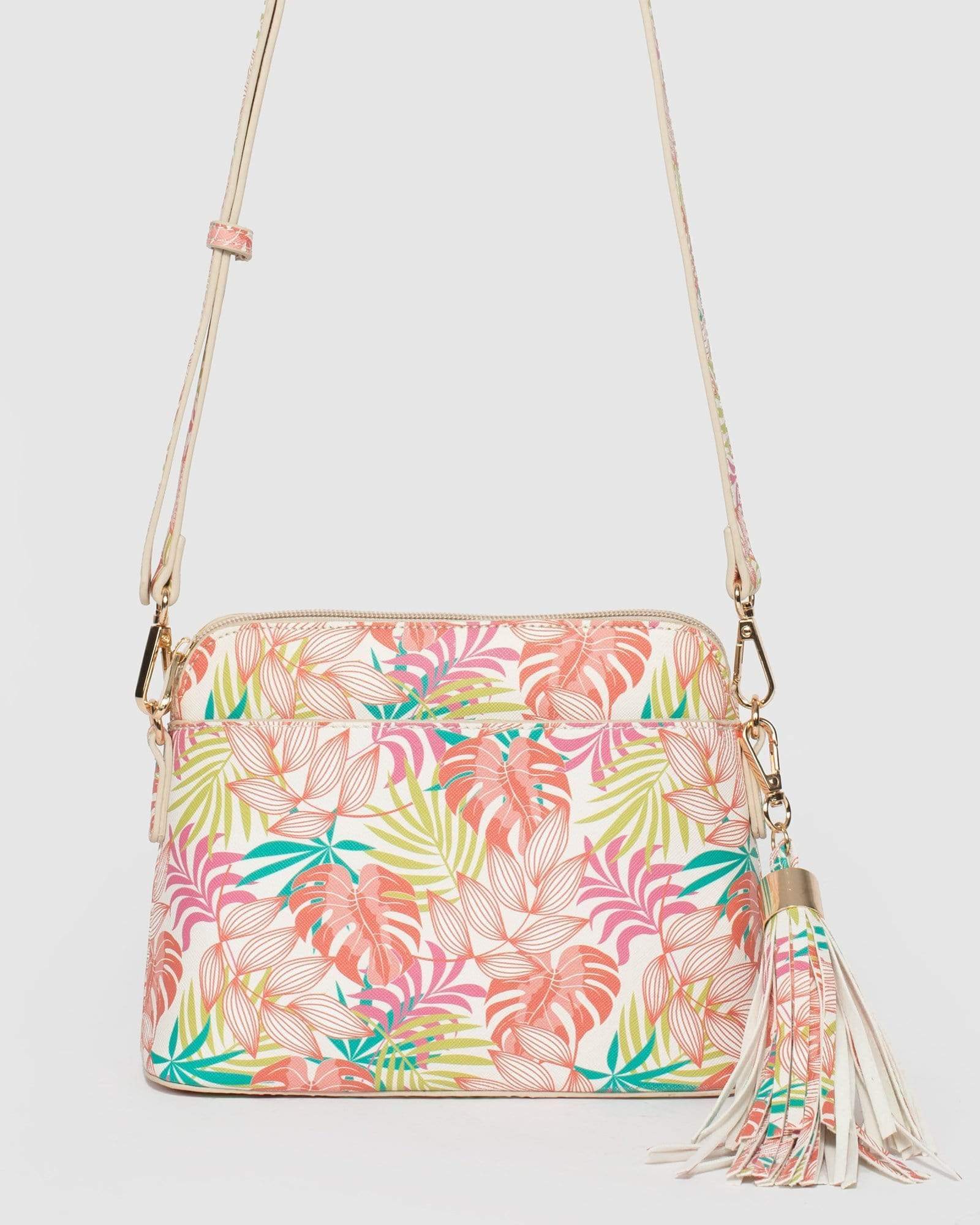 Image of Print Karen Webbing Strap Crossbody Bag